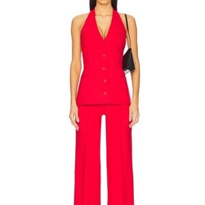 L’Acadamie Red Halter Vest Top